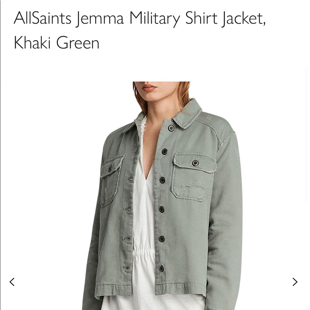 AllSaints Jemma Military Shirt Jacket, Khaki Green